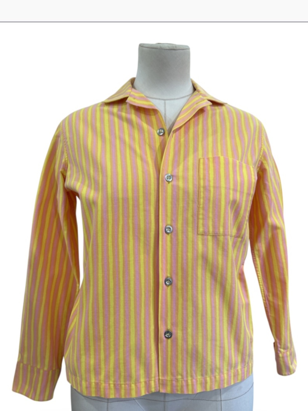 70’s Marimekko Jokapoika vertical striped button down striped shirt size small
